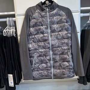 G/FORE Gray Camo Puffer Jacket with Barnsley Resort Logo